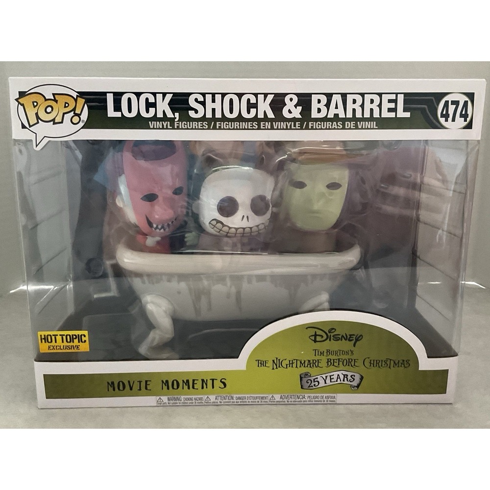 Funko Pop Movie Moments vinyl figure set (#474) Lock Shock Barrel Disney NBC